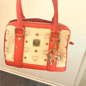MCM Red and Cream Satchel